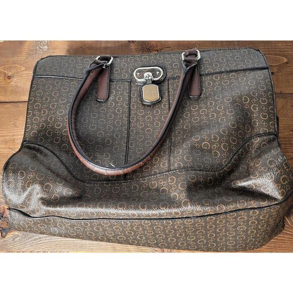 Womens Guess Purse Handbag Brown Shoulder Bag 15x12x5 - Picture 4 of 10